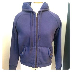 J. Crew Sherpa Lined Hoodie - cobalt blue